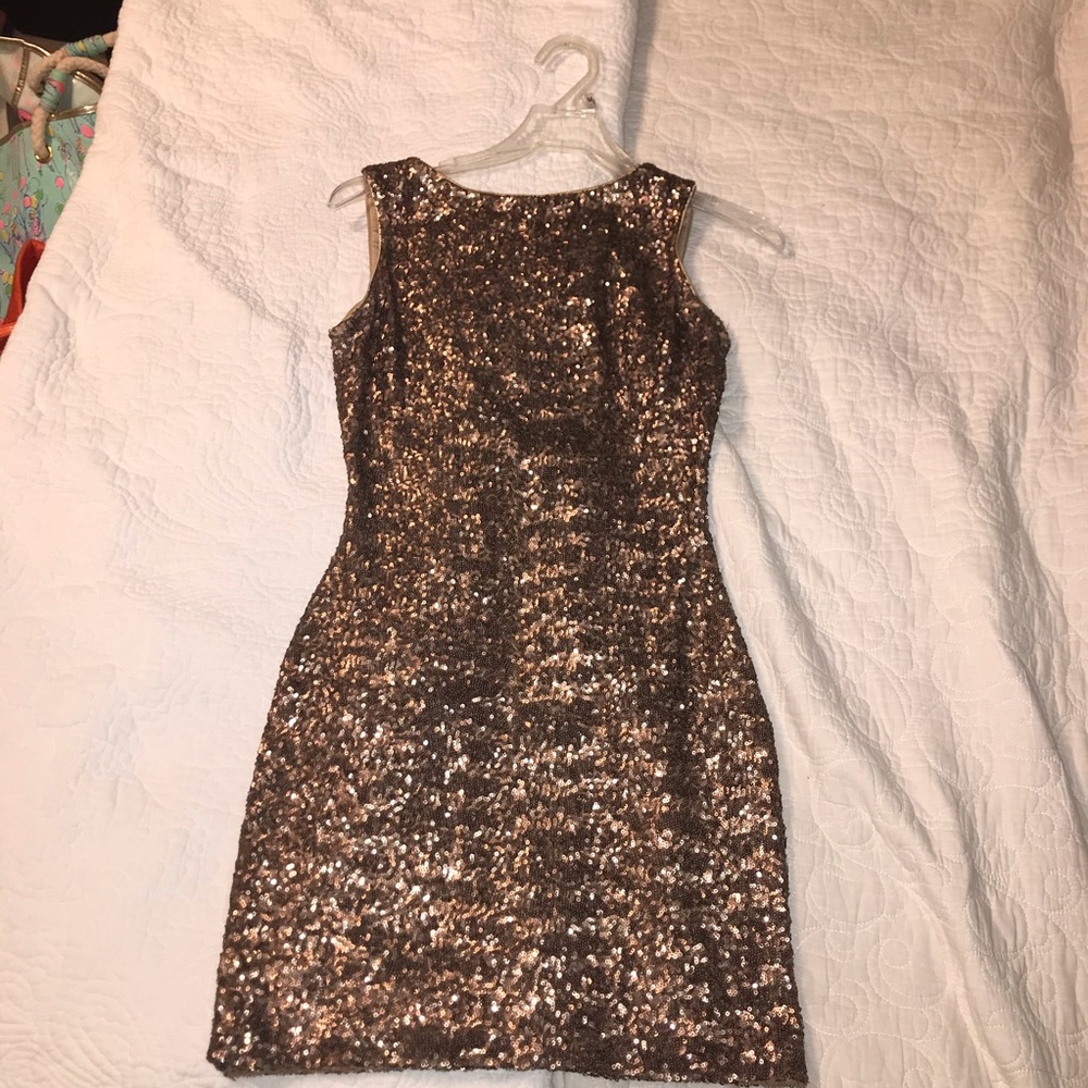 Dress the Population Gold Sequin Dress